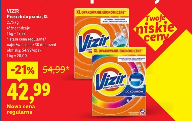 Proszek do prania XL Vizir promocja w Lidl