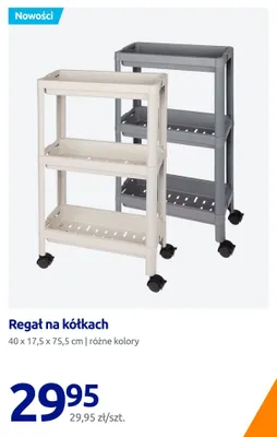 Regał na kółkach 40x17,5x75,5 cm promocja w Action