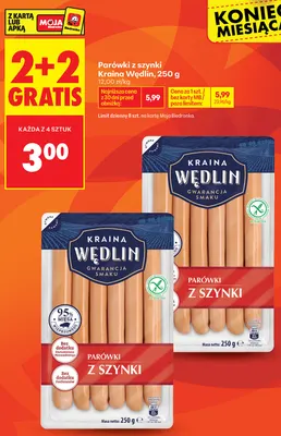 Parówki z szynki Kraina Wędlin promocja w Biedronka