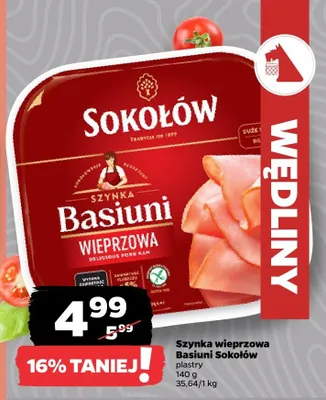 Szynka wieprzowa Basiuni promocja w Netto