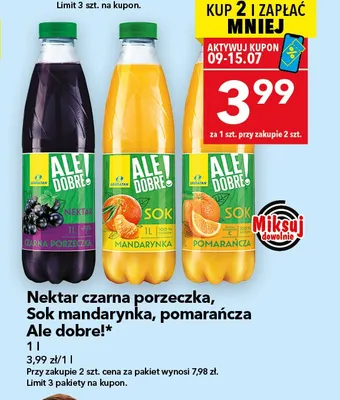 Nektar czarna porzeczka Ale Dobre! promocja w LEWIATAN