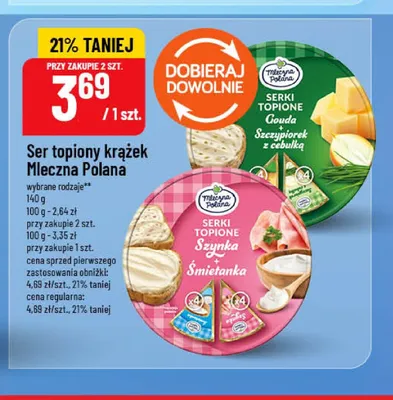 Ser topiony krążek Mleczna Polana Gouda Szczypiorek z cebulką promocja w POLOmarket