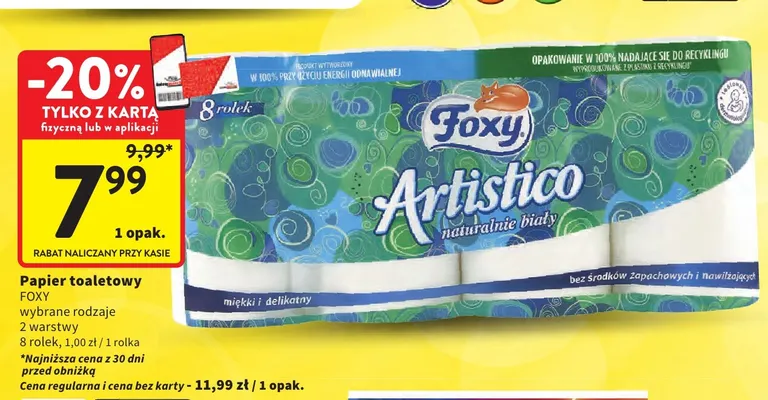 Papier toaletowy Foxy Artistico promocja w Intermarche