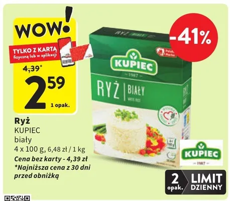 Ryż biały 4x100g promocja w Intermarche
