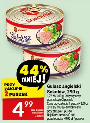 Gulasz angielski Sokołów promocja w Twój Market
