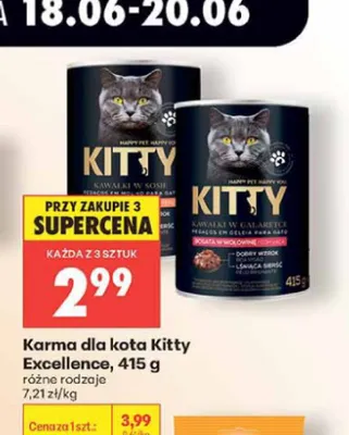 Karma dla kota Kitty Excellence bogata w łososia w galaretce promocja w Biedronka