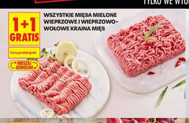 Mięsa mielone wieprzowe i wieprzowo-wołowe Kraina Mięs promocja w Biedronka