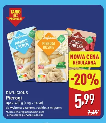 Pierogi z serem Daylicious promocja w Aldi