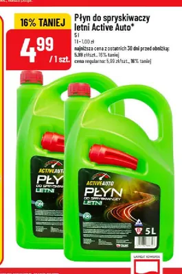 Płyn do spryskiwaczy letni Active Auto promocja w POLOmarket