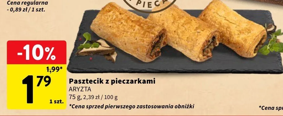 Pasztecik z pieczarkami Aryzta promocja w Intermarche