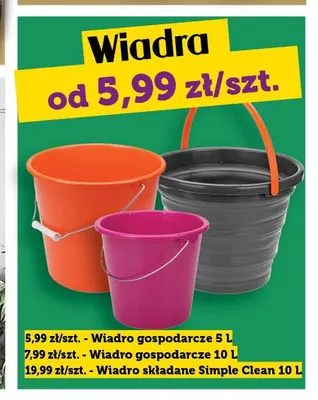 Wiadro składane Simple Clean 10 l promocja w TOPAZ