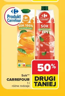 Sok pomarańczowy Carrefour Classic promocja w Carrefour Market