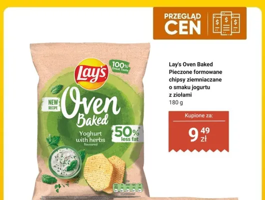Chipsy ziemniaczane Lay's Oven Baked o smaku jogurtu z ziołami promocja w Dino