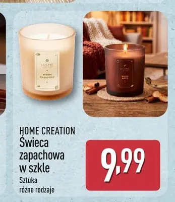 Świeca zapachowa w szkle Home Creation promocja w Aldi
