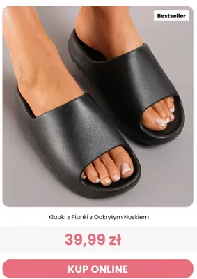 Klapki z pianki z odkrytym noskiem Renee promocja w Renee