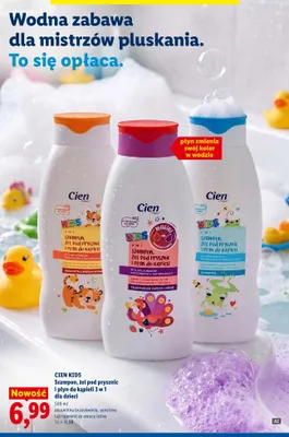 Szampon, żel pod prysznic i płyn do kąpieli 3 w 1 dla dzieci Cien Kids Aksamitna Brzoskwinia promocja w Lidl