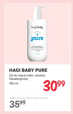 Żel do mycia ciała i włosów Hagi Baby Pure hipoalergiczny promocja w Rossmann