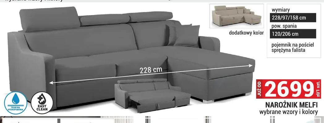 Narożnik Melfi promocja w Merkury Market