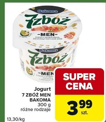 Jogurt 7 zbóż z orzechami i bakaliami promocja w Carrefour Express