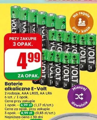 Baterie alkaliczne E-Volt Aa LR6 promocja w Dino