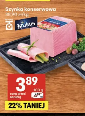 Szynka konserwowa Krakus promocja w Delikatesy Centrum