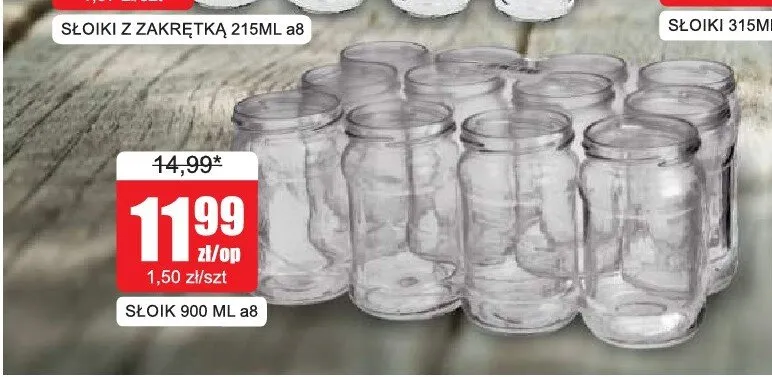 Słoiki 900 ml 8-pak promocja w Bingo