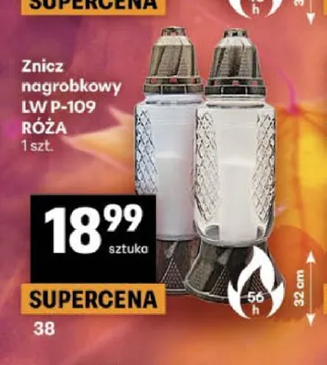 Znicz nagrobkowy Lw P-109 Róża promocja w Delikatesy Centrum