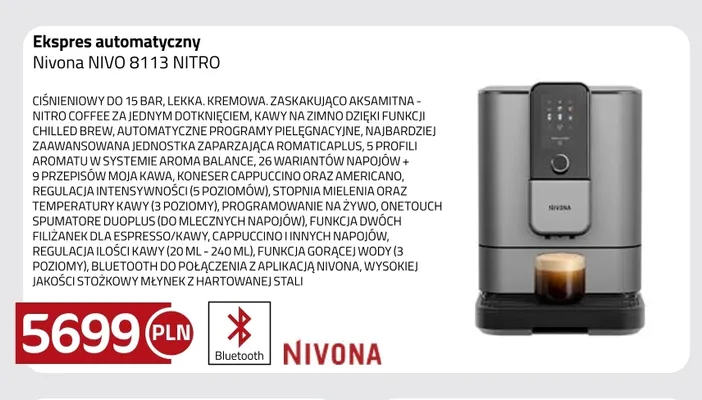 Ekspres automatyczny Nivona Nivo 8113 Nitro promocja w kakto.pl