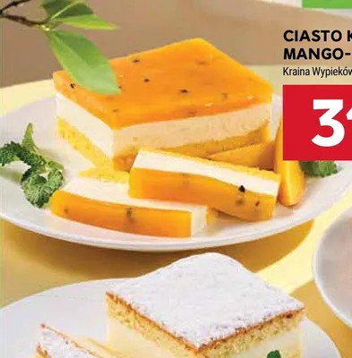 Ciasto kostka mango-marakuja Kraina Wypieków promocja w Stokrotka