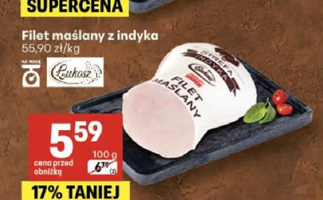 Filet maślany z indyka Łutkosz promocja w Delikatesy Centrum
