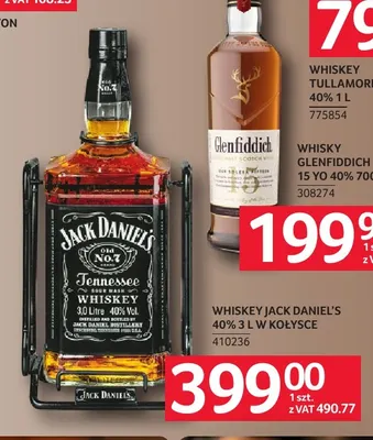 Whiskey Jack Daniel's 40% w kołysce promocja w Selgros