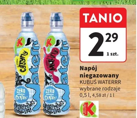 Napój niegazowany KUBUŚ WATERRR promocja w Intermarche