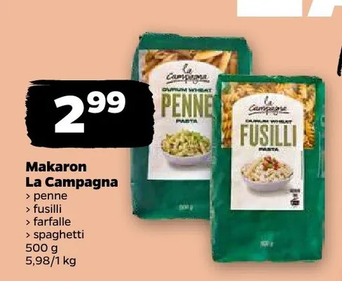 Makaron La Campagna spaghetti promocja w Netto