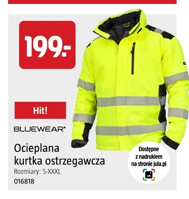 Ocieplana kurtka ostrzegawcza Bluewear promocja w Jula