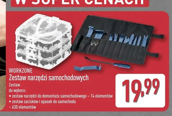 Zestaw narzędzi do demontażu samochodowego WORKZONE 14 elementów promocja w Aldi