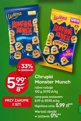 Chrupki Monster Munch różne rodzaje promocja w Żabka