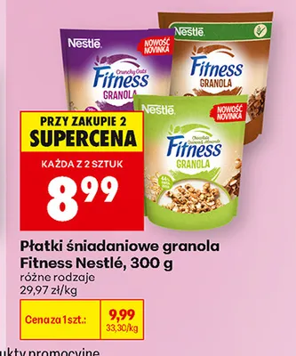 Płatki śniadaniowe granola Fitness Nestlé promocja w Biedronka