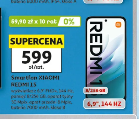 Smartfon XIAOMI REDMI 15 promocja w Auchan