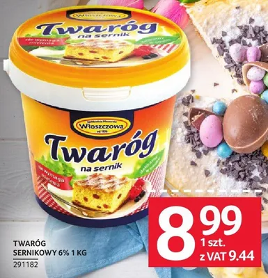 Twaróg sernikowy Włoszczowa 6% 1 kg promocja w Selgros