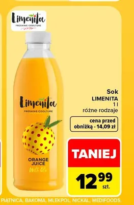 Sok pomarańczowy Limenita promocja w Carrefour
