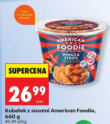 Kubełek z sosami wings & strips promocja w Biedronka