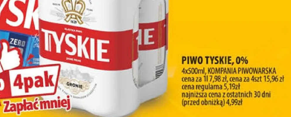 Piwo Tyskie 0% promocja w Arhelan