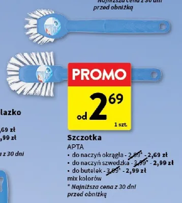 Szczotka do butelek Apta mix kolorów promocja w Intermarche