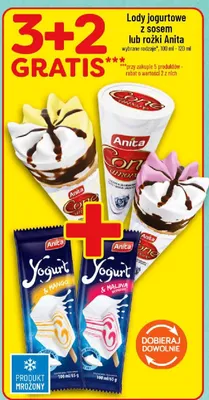 Lody jogurtowe z sosem lub rożki promocja w POLOmarket