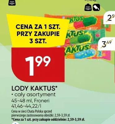 Lody Kaktus Froneri promocja w Chata Polska