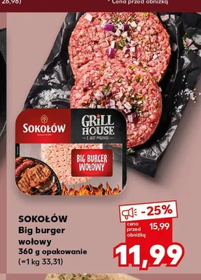 Big burger wołowy Sokołów promocja w Kaufland