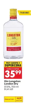 Gin Longston London Dry 37,5% promocja w Biedronka