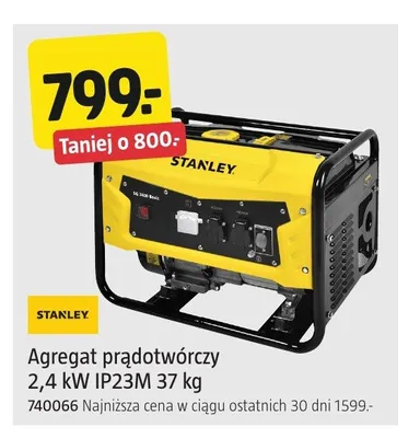 Agregat prądotwórczy Stanley 2,4kW IP23 m 37 kg promocja w Jula