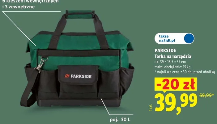 Torba na narzędzia Parkside promocja w Lidl