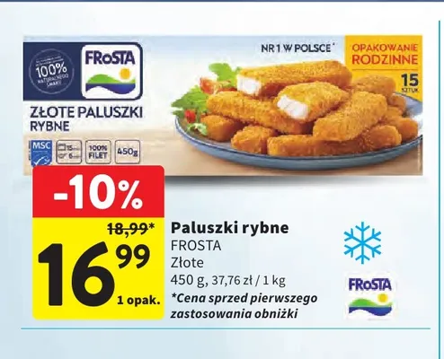Paluszki rybne Frosta Złote promocja w Intermarche